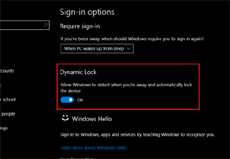 Windows 10 будет блокировать компьютер, когда пользователь отойдет от него