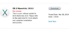 Apple выпустила новую сборку OS X Mavericks 10.9.3 для разработчиков