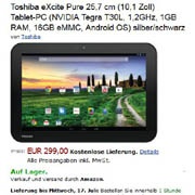 4-ядерный планшет Toshiba Excite Pure с Android 4.2