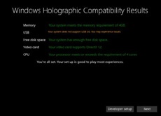 Microsoft назвала системные требования компьютеров для Windows Holographic VR
