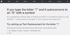 Что делать, если iPhone заменяет «i» на «A?»