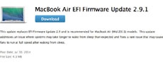 Apple выпустила обновленную прошивку MacBook Air EFI 2.9.1 для решения проблем с режимом сна и шумом вентилятора