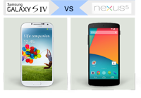 Battle of smartphones: Samsung Galaxy S4 Nexus vs 5 