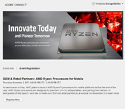 2 ноября AMD проведёт закрытое мероприятие, посвящённое мобильным APU Ryzen