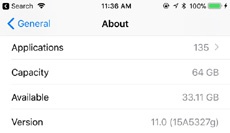 Apple начала отображать полный размер памяти в iOS 11