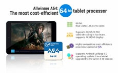 Allwinner представила 64-разрядную четырёхъядерную платформу A64
