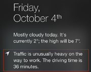 iOS 7: автомобильные пробки в Центре уведомлений