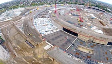 Беспилотник снял новую штаб-квартиру Apple с высоты птичьего полета