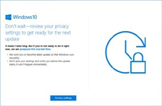 Windows 10 предлагает обновиться и проверить настройки конфиденциальности