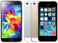 Galaxy S5 опередил iPhone 5s по итогам первого уикенда продаж