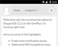 Для OnePlus 3 выпустили обновление до OxygenOS 3.2.1