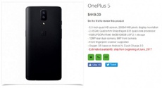 Названа цена OnePlus 5