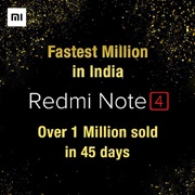 Xiaomi похвасталась продажей 1 млн Redmi Note 4 в Индии