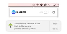 Shazam для Mac заставляет микрофон постоянно работать и не дает его отключить