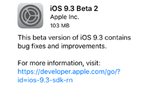 Вышла iOS 9.3 beta 2 и tvOS 9.1.1