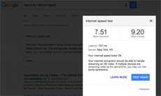 Google добавляет возможность проверки скорости Интернета через поисковую строку