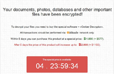 Третья версия шифровальщика Cerber снова разговаривает с пользователем