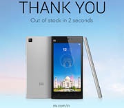 15 тыс. Xiaomi Mi3 продали в Индии за 2 секунды