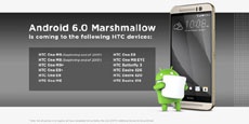HTC рассказала о планах по выпуску обновления Android 6.0 Marshmallow