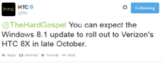HTC 8X получит Windows Phone 8.1 в следующем месяце