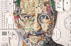 Художник сделал портрет Стива Джобса из килограмма электронного мусора (Фото)