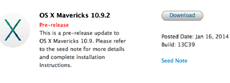 Вышла новая бета-версия OS X 10.9.2
