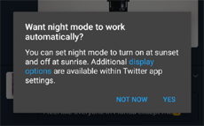 Twitter тестирует автоматический ночной режим для Android