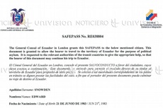 СМИ подтвердили выдачу Сноудену эквадорских транзитных документов