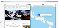 Многооконность на iPad Air 2 в действии