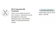Apple выпустила OS X Yosemite Golden Master Candidate 1.0