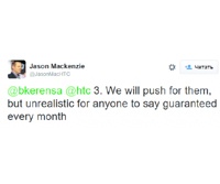 HTC не может обещать выпуск ежемесячных обновлений безопасности