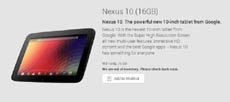 Запасы 16-Гбайт Nexus 10 исчерпались в Google Play