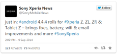 Sony выпустила Android 4.4.4 для Xperia Z, ZR, ZL и Tablet Z