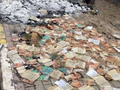 Оккупанты сожгли в Ирпене тысячи Библий: сети шокировало фото