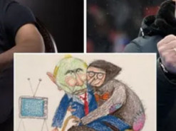 Российский художник нарисовал Путина за руку со Смертью и вспомнил Украину. Фото