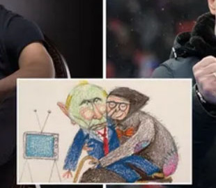 Российский художник нарисовал Путина за руку со Смертью и вспомнил Украину. Фото