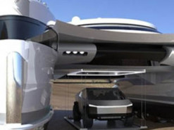 Пикап Tesla Cybertruck интегрировали в уникальный катамаран-амфибию