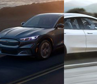 Электрический Tesla Model Y сразился в драге против Ford Mustang