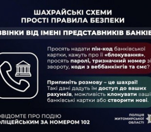 На Житомирщині шахраї ошукали жінку на 57 тис. грн
