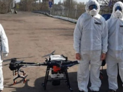 В Киеве начали использовать дроны для дезинфекции предприятий