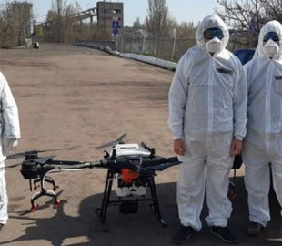 В Киеве начали использовать дроны для дезинфекции предприятий