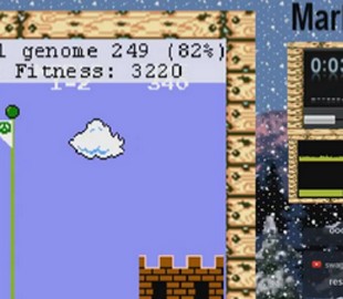 Искусственный интеллект в прямом эфире играет в Super Mario Bros