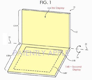 Запатентованный Apple ноутбук с двумя экранами OLED лишен физической клавиатуры