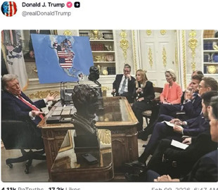 Трамп опублікував ШІ-зображення з новою картою США за участю світових лідерів