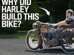 В сети показали видео редкого Harley-Davidson с мотоциклетной коляской