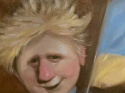 «Наш янгол — помічник». Художниця Євгенія Гапчинська намалювала портрет Бориса Джонсона