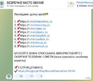 Окупанти створили фейкові телеграм-канали Обухова і Василькова