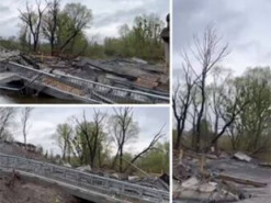 В сети показали, как выглядит разрушенный мост вблизи Иванкова на Киевщине