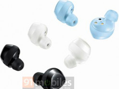 Рендер показывает наушники Samsung Galaxy Buds+ в нескольких цветах