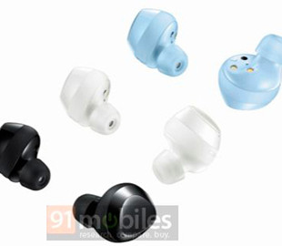 Рендер показывает наушники Samsung Galaxy Buds+ в нескольких цветах